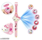 GOODLIKE Kitty Cat. Character Multicolored Glowing Light and Musical Digital Girl's Wrist Watch | Unique Cute Cartoon Character on Strap | Soft Silicone. Strap | Suitable for Age 3-12 Year Kids