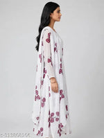 women stylish fancy modern designer anarkali gown with dupatta