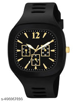 Square Analog Watches with Silicon Strap Stylish ADDI Designer Combo Watch for Mens & Boys