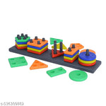 Set of 4 Wooden Knobbed Puzzle Include Wild Animal, Fruits, Transport, Vegetables - Wooden puzzle toys | Best Birthday Gift for Kids Ages 3 to 8 (Size 23x30 CM) Multicolor