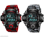 Motugaju Digital Watch Shockproof Automatic Army Red Blue Color Strap Waterproof Digital Sports Combo Watch for Men Kids Watch for Boys Watch for Men Pack of 2