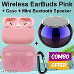 TWS Earbuds, True Wireless Bluetooth Headphone, TWS earphone, bluetooth headset, 36 Hrs Playtime, 10mm HD Drivers, Best Quality Wireless Bluetooth Headphones & Earphones, Touch Control, Sweat Proof (Pink)