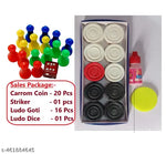 Premium Quality Wooden Ludo + Chess 2 in 1 Board Game With One Set OF Ludo Coins + Dice & Chess Man - For All Ages