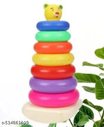 7 Ring Colorful Teddy Rings with Smiley Stacking Play Set Toy for Kids (Multicolor)