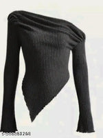 Letest women cold shoulder long sleeve top for girls