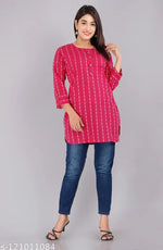 Rayon Top With White color of Embroidery