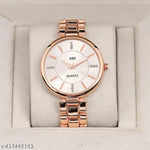 Vinar  Silver Dial Rose Belt Grils and Women Analog Watch
