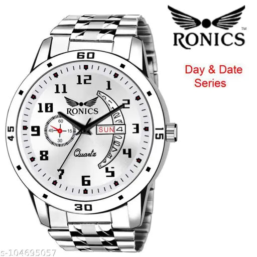 Premium White Dial Watch with Stylish Stainless Steel Strap : Premium watch | White Dial | Stainless steel strap | Men's watch | Stylish design