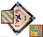 CARROM BOARD 20*20 INCHES , LUDO & SNAKE , CARROM COINS 20 PCS. , POWDER & STRICKER A40