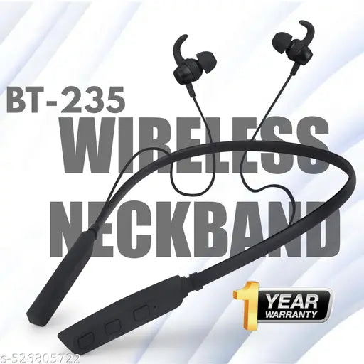 Neckband Bluetooth Headphones | BT-235V4 High Bass Neckband With Metal Look | Bluetooth Headphone | blutube headphone | High Bass Neckband | Good Mic Quality