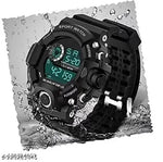 Combo Offer For Mens Digital Dial Black Solid Design Strap Multi Functional with Backlight Sports Watch for Men & Boy- Branded and trandy Black Color Strap Waterproof Digital Sports Watch for Men's Kids Watch for Boys Watch for Men Pack of 1