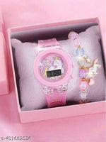Cat 3D Action Figure Hello Kitty Face Based Toy Design Digital Glowing Watch with Disco Music and Blinking Lights for Kids | for Boys Girls- Good Birthday Return Gift