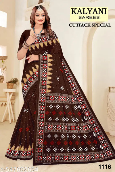 Kalyani Sarees New Trending Pure Cotton Sambalpuri Sarees Primium Quality