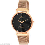 Jainx Rose Gold Magnet Mesh Chain Analog Wrist Watch for Women