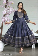 Gold Print Anarkali Kurti (3009)