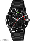 BEST QUALITY BEST PRICE Classy Analogue Black Dial Tranding  Pu Belt Watches For Men Boys