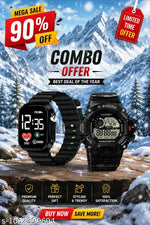 Classy Trending Black Dial black Strap Silicon Ultra LED Digital Watch For Boy & Girls  Red Square Ultra Band