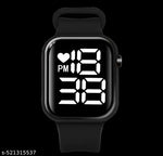 Trendy Black Colour Big Light Digital Watch for Girls n Womens