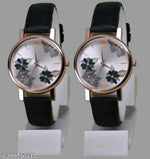 Best Quality Festive Season Flower Designer Round Dial Attractive Leather Belt women watches combo pack of 2 combo wathces for women stylish girl watches combo pack of 2 analog watches wrist watches combo watches