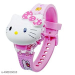 IEEE International Kitty Cat. Character Multicolored Glowing Light and Musical Digital Girl's Wrist Watch | Unique Cute Cartoon Character on Strap | Soft Silicone. Strap | Suitable for Age 3-12 Year Kids
