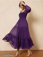 purple Color Georgette FabricDress For Girls & Women's For Daily/  Party/Occasional Wear Use (Pack Of 1)ty/