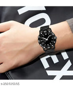 BEST QUALITY BEST PRICE Classy Analogue Black Dial Tranding  Pu Belt Watches For Men Boys