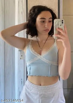 Trendy Sleeveless Crop Top With Lace Insert