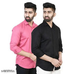Youth First Men's Solid Spread Collar White Shirts Pack 2