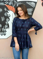 Rayon Top With White color of Embroidery