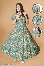 Women Flower Printed Maxi Dress