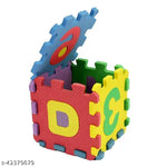 Trendy Kids Jigsaw Puzzle 36 Pieces Mini Puzzle Foam Mat for Kids, Interlocking Learning Alphabet and Number Mat for Kids - Multi-Color