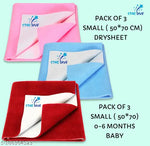 OYO BABY 70x50 CM New Born Baby Urine Sheets Waterproof, Bed Protector Baby Dry Sheet, Baby Dry Mats Waterproof and New Baby Born Products Combo 3 pcs set, Dry Sheet