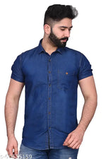 Denim Washed Single pocket shirt for men