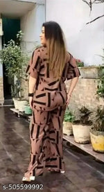 Women Loose Fit Co Ord Set, Printed Two Piece Set