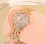 Latest shiny Cristal diamond premium quality analog watch for women and pretty girls