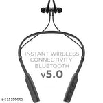 Wireless Bluetooth B-235 Neckband with Mic Powerful Stereo Sound Quality Bluetooth Headset (Black, True Wireless)