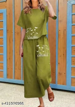 Women's stylish CO-RD SET with embroidery top and bottom wear
