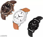 Multicolor (Pack of 3) Leather Analog Watch for Men