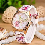Best Quality Festive Season Flower Designer Round Dial Attractive Leather Belt women watches combo pack of 2 combo wathces for women stylish girl watches combo pack of 2 analog watches wrist watches combo watches