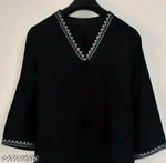 Rayon Short Kurti for Women | Embroidery Notch Neck | Three-Quarter Sleeve | Casual & Party Wear | Under 300 | Light fabrics | Summer wear | Summer kurti. Kashmiri Kurti Under 199
