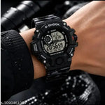 Men's Black Multifunction Sports Watch with Analog Digital Display