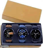 Multicolor (Pack of 3) Leather Analog Watch for Men