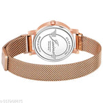 Jainx Rose Gold Magnet Mesh Chain Analog Wrist Watch for Women