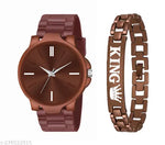 New Stylish LR 05 Black Dial Black PU Strap Watch For Boys And men