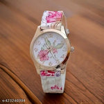 Best Quality Festive Season Flower Designer Round Dial Attractive Leather Belt women watches combo pack of 2 combo wathces for women stylish girl watches combo pack of 2 analog watches wrist watches combo watches