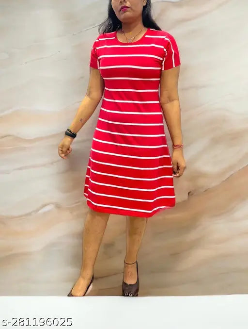 Women REDWHITE STRIPE Dress