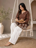 Women's Full Embroidery Co-ord Set of Top and Bottom