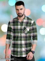 Branded Men's Single Pocket Full Sleeve Check Shirt In Meesho