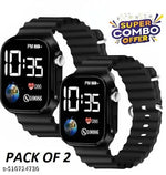 Black + Neavy blue 2qty ultra combo digital watch men & women