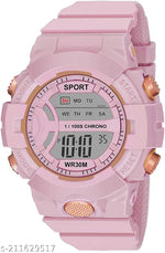 MADHAVWATCH  Silicon Pink Digital Watch for Boys & Girls